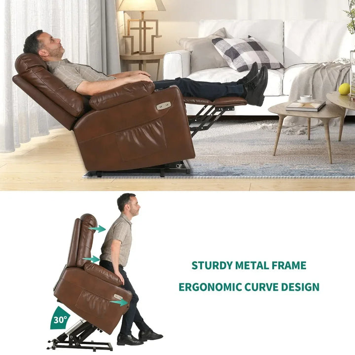 Electric Power Lift Recliner Fabric Chair