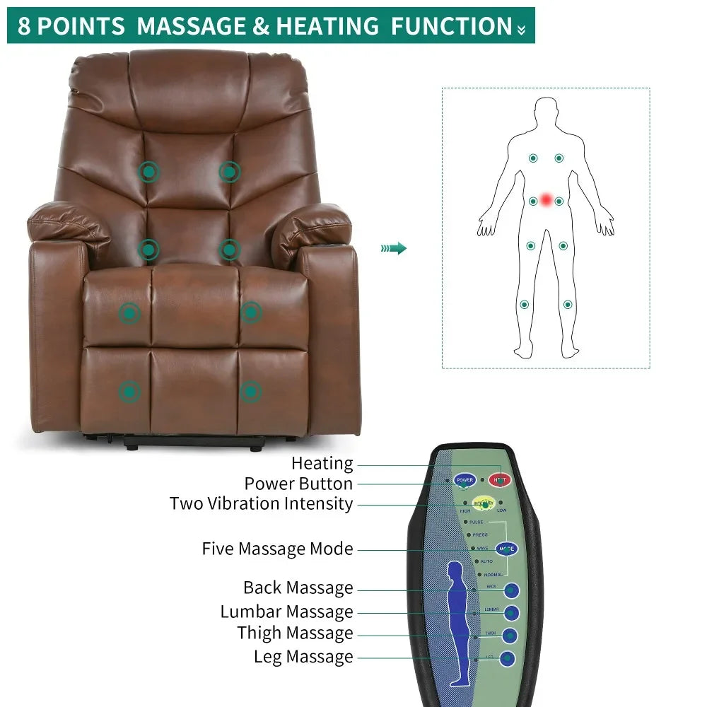Electric Power Lift Recliner Fabric Chair